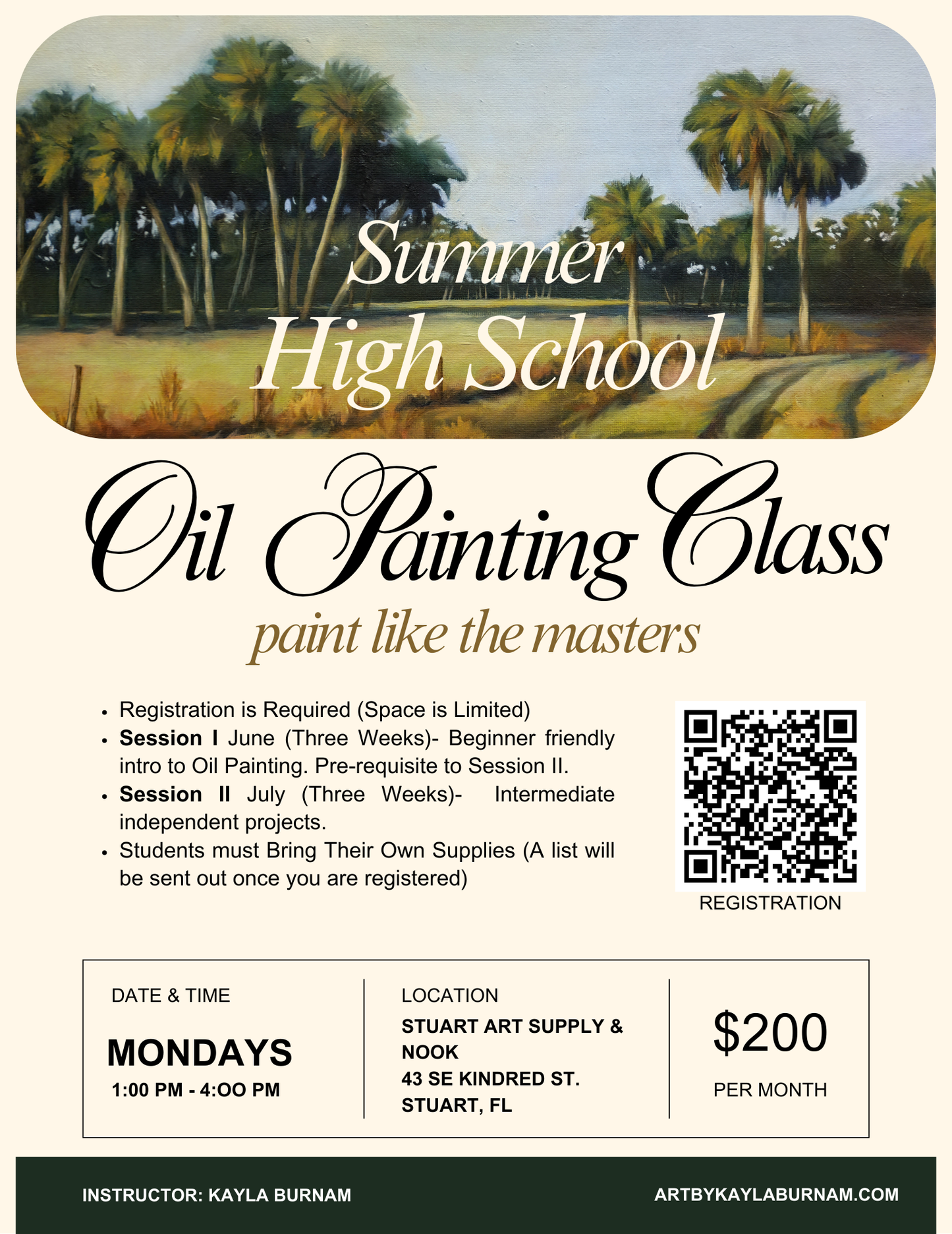 High School Summer Oil Painting Class