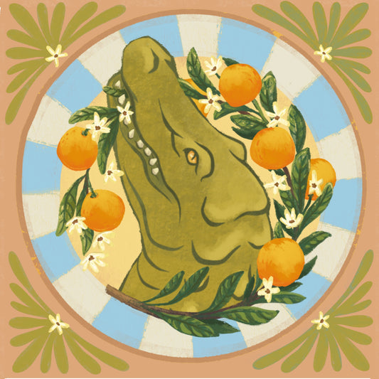 Gator & Oranges Print 8x8