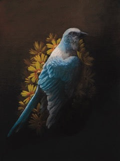 Florida Scrub Jay and Plains Coreopsis 9x12 Original